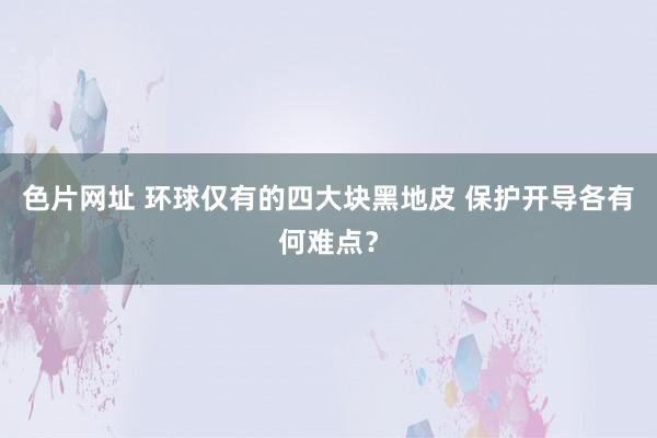 色片网址 环球仅有的四大块黑地皮 保护开导各有何难点？