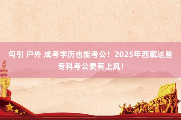 勾引 户外 成考学历也能考公！2025年西藏这些专科考公更有上风！